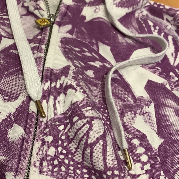 Unique TNA Aritzia Butterfly Full Zip Purple & White Hoodie - size M - Picture 5 of 16